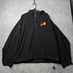 Vintage Tri Mountain Jacket Men's 2XL Black Embroidered Quarter Zip